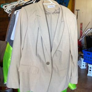 Calvin Klein Beige Suit Jacket and Pants Size 20w